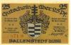 Ballenstedt - Stadt - 22.3.1921 - 25 Pfennig 