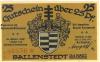 Ballenstedt - Stadt - 22.3.1921 - 25 Pfennig 