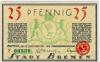 Bremen - Finanzdeputation (Stadtkämmerei) - 15.9.1921 - 25 Pfennig 