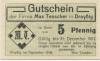 Droyßig - Teuscher, Max - September 1920 - 31.12.1920 - 5 Pfennig 