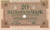 Duisburg - Stadt - 25.9.1923 - 20 Billionen Mark 
