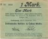 Gottesberg (heute: PL-Boguszow) - Schlesische Kohlen- und Cokes-Werke - 9.9.1914 - 25.9.1914 - 1 Mark 