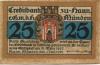 Hannoverisch Münden - Creditbank eGmbH - 1.7.1921 - 25 Pfennig 
