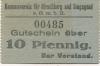 Hirschberg (heute: PL-Jelenia Gora) - Konsumverein für Hirschberg und Umgegend eGmbH - -- - 10 Pfennig 