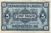 Münster - Gefangenen-Lager I - -- - 5 Mark 