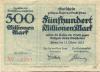 Pirna - Stadt - 15.10.1923 - 500 Millionen Mark 