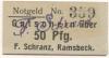 Ramsbeck (heute: Bestwig) - Schranz, F. (Richard), (Kolonialwaren) - -- - 50 Pfennig 