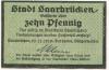 Saarbrücken - Stadt - 25.11.1919 - 10 Pfennig 