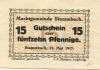 Stammbach - Marktgemeinde - 15.5.1917 - 15 Pfennig 