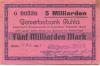Thal (heute: Ruhla) - Güthert's Werk GmbH, (Eisennägel-Fabrik) - 31.10.1923 - 5 Milliarden Mark 