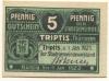 Triptis - Stadt - 1.1.1921 - 1.1.1923 - 5 Pfennig 