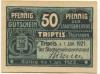 Triptis - Stadt - 1.1.1921 - 1.1.1923 - 50 Pfennig 