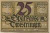 Twistrlingen - Sparkasse- - 28.9.1921 - 25 Pfennig 