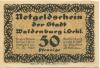 Waldenburg (heute: PL-Walbrzych) - Stadt - 29.9.1920 - 31.12.1920 - 50 Pfennig 