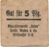 Weißwasser - Janke, Mudra & Co, Glashüttenwerke Union - -- - 5 Pfennig 