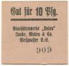 Weißwasser - Janke, Mudra & Co, Glashüttenwerke Union - -- - 10 Pfennig 