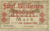 Zella-Mehlis - Stadt - 23.8.1923 - 5 Millionen Mark 