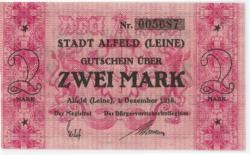 Alfeld - Stadt - 1.12.1918 - 1.2.1919 - 2 Mark 