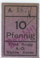 Annen (heute: Witten) - Krupp, Friedrich, AG, Stahlwerk - -- - 10 Pfennig 