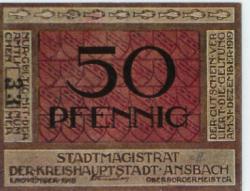 Ansbach - Stadt - 1.11.1918 - 31.12.1919 - 50 Pfennig 