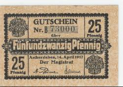Aschersleben - Stadt - 14.4.1917 - 25 Pfennig 