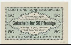 Augsburg - Himmer, J. P., Buch- und Kunstdruckerei - 25.11.1916 - 50 Pfennig 