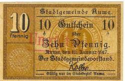 Auma - Stadt - 12.1.1917 - 10 Pfennig 