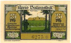 Ballenstedt - Kreis - 22.8.1921 - 25 Pfennig 
