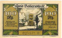 Ballenstedt - Kreis - 22.8.1921 - 100 Pfennig 