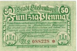 Biedenkopf - Stadt - 15.8.1920 - 50 Pfennig 