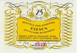 Bilsen - Gemeinde - - 31.12.1921 - 25 Pfennig 