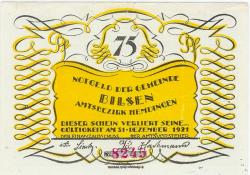 Bilsen - Gemeinde - - 31.12.1921 - 75 Pfennig 