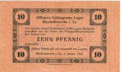 Bischofswerda - Offiziers-Gefangenenlager - 1.1.1916 - 10 Pfennig 