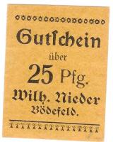 Bödefeld (heute: Schmallenberg) - Nieder, Wilhelm - -- - 25 Pfennig 