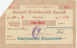 Braunschweig - Herzoglich Braunschweigische Leihhauskasse - 1.11.1918 - 10 Mark 