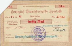 Braunschweig - Herzoglich Braunschweigische Leihhauskasse - 1.11.1918 - 30 Mark 