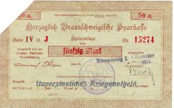 Braunschweig - Herzoglich Braunschweigische Leihhauskasse - 1.11.1918 - 50 Mark 
