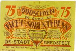 Bredstedt - Gemeinde - 1921 - 30.4.1922 - 75 Pfennig 