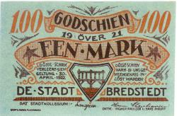Bredstedt - Gemeinde - 1921 - 30.4.1922 - 1 Mark 