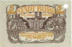 Burg - Stadt - 1.10.1918 - 1.2.1919 - 5 Mark 