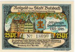 Butzbach - Stadt - 6.5.1921 - 25 Pfennig 