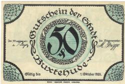 Buxtehude - Stadt - - 1.10.1920 - 50 Pfennig 