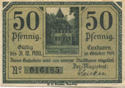 Cuxhaven - Stadt - Oktober 1919 - 31.12.1921 -50 Pfennig 