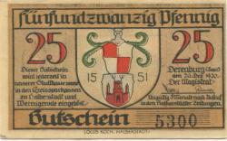 Derenburg - Stadt - 20.12.1920 - 25 Pfennig 