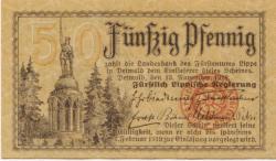 Detmold - Fürstlich Lippische Regierung - 13.11.1918 - 1.2.1919 - 50 Pfennig 
