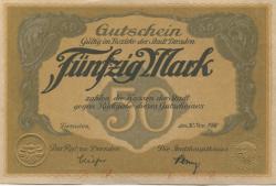 Dresden - Stadt - 30.11.1918 - 50 Mark 