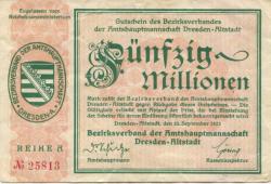 Dresden-Altstadt - Amtshauptmannschaft - 22.9.1923 - 50 Millionen Mark 