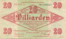 Dresden-Neustadt - Amtshauptmannschaft - 26.10.1923 - 20 Milliarden Mark 