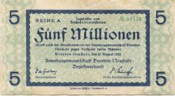 Dresden-Neustadt - Amtshauptmannschaft - 25.8.1923 - 5 Millionen Mark 