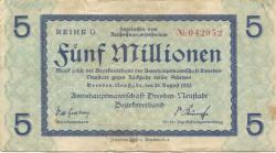 Dresden-Neustadt - Amtshauptmannschaft - 25.8.1923 - 5 Millionen Mark 